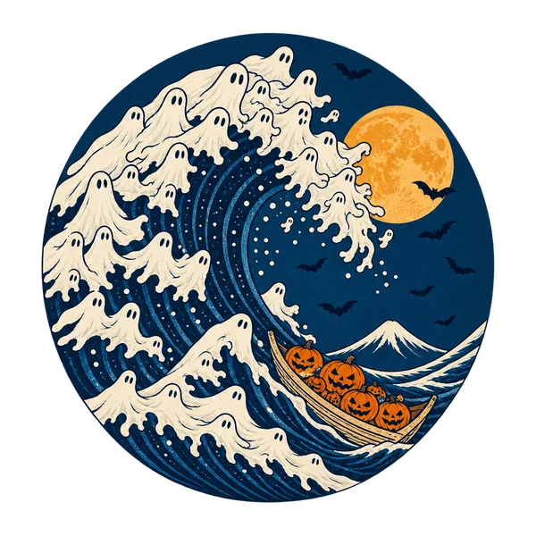The Great Wave of Ghosts t-shirt design